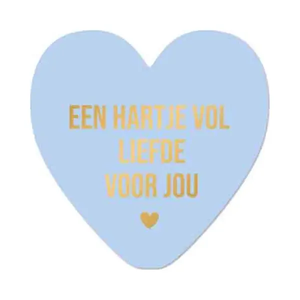 Wenskaart - Een Hartje Vol Liefde Voor Jou - Kaart Met Standaard - Juf - Meester - Valentijn - Liefde - Hart Van Goud - Artige thumbnail