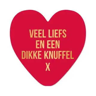 Wenskaart - Veel Liefs En Een Dikke Knuffel - Liefde - Valentijn - Moederedag - Vaderdag - Juf -meester - Hart Van Goud - Artige