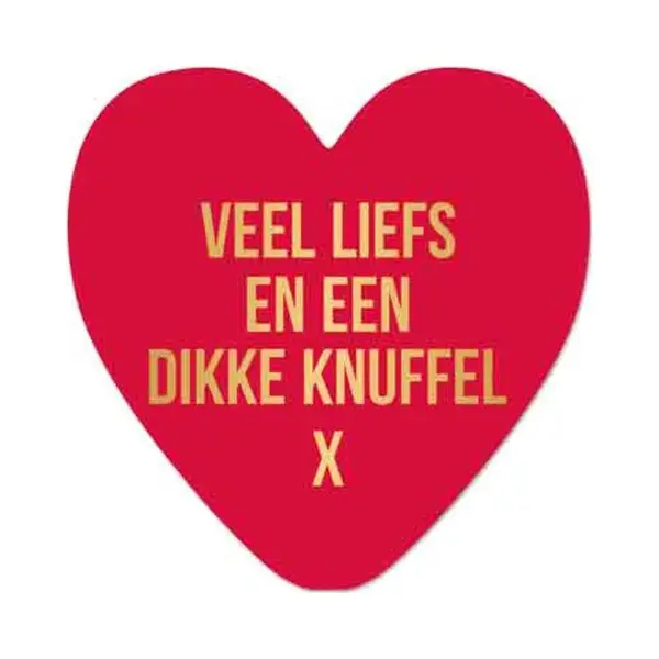 Wenskaart - Veel Liefs En Een Dikke Knuffel - Liefde - Valentijn - Moederedag - Vaderdag - Juf -meester - Hart Van Goud - Artige thumbnail