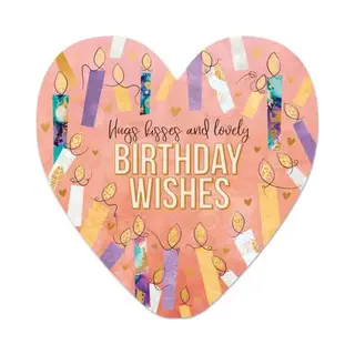 Wenskaart - Birthday Wishes -gefeliciteerd - Verjaardag - Kaart Met Standaard - Hart Van Goud - Artige - Xl Kaart