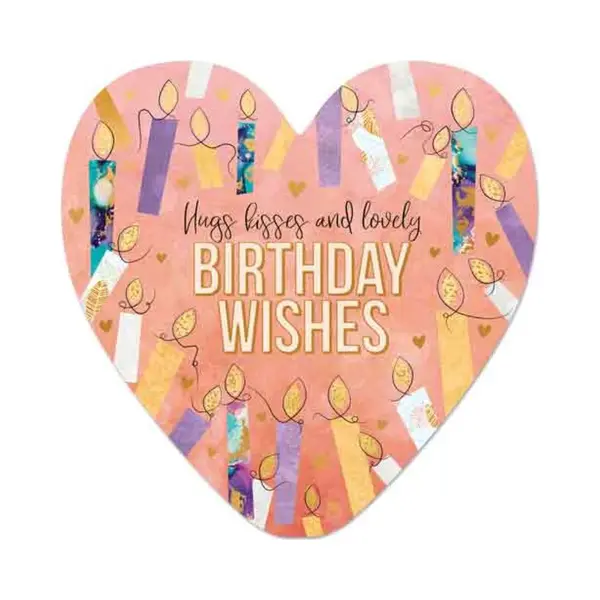 Wenskaart - Birthday Wishes -gefeliciteerd - Verjaardag - Kaart Met Standaard - Hart Van Goud - Artige - Xl Kaart thumbnail
