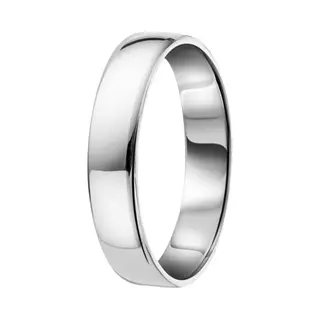 Lucardi Dames Ring Glad 4mm - Ring - Cadeau Voor Vrouwen - Echt Zilver - Zilverkleurig