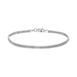 Lucardi Dames Gerecycled Zilveren Armband Fantasie - Armband - 925 Zilver - Zilverkleurig - 19 Cm