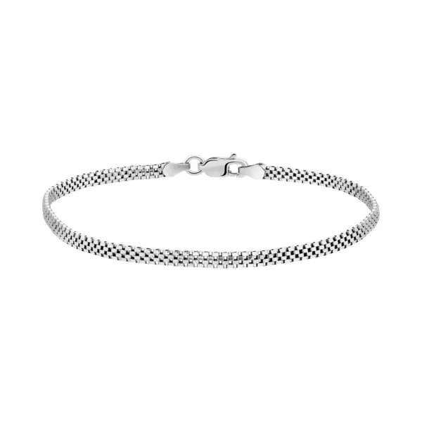 Lucardi Dames Gerecycled Zilveren Armband Fantasie - Armband - 925 Zilver - Zilverkleurig - 19 Cm thumbnail