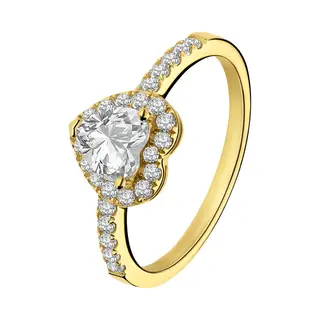 Lucardi Ring Goud / Transparant