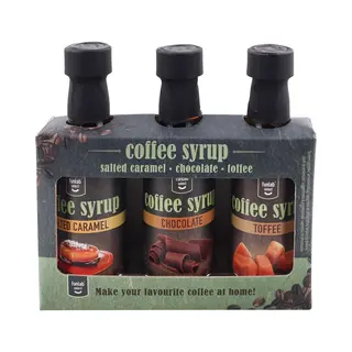 Funlab Coffee Syrup - 3 Smaken Chocolade, Toffee, Gezouten Caramel - 45 Ml