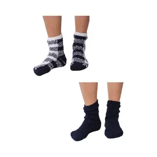Rebelle - Huissokken - 2 Paar - Blauw / Geruit - One Size