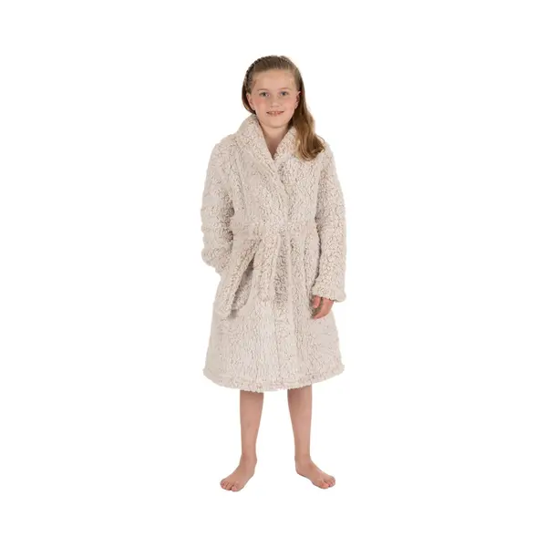 Pastunette Kinderbadjas Teddy Fleece - Lichtbruin-128 thumbnail