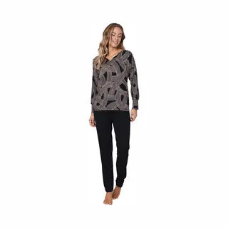 Pastunette Premium - Pyjama - Balance - Viscose - Zwart/Beige - Maat 48