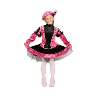Witbaard Pieten Pak -jurkje Met Petticoat Roze (mt 116) - Welkom Sinterklaas - Pietenpak Kinderen Verkleedkleding