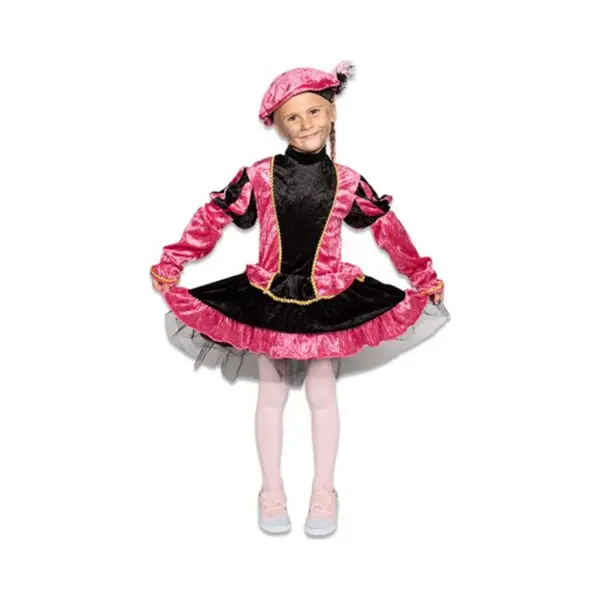 Witbaard Pieten Pak -jurkje Met Petticoat Roze (mt 116) - Welkom Sinterklaas - Pietenpak Kinderen Verkleedkleding thumbnail