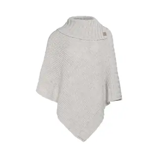 Knit Factory - Nicky Gestrickter Poncho - Damen Strickponcho Mit Kragen - Mit Wolle - Hochwertige Qualität - Beige