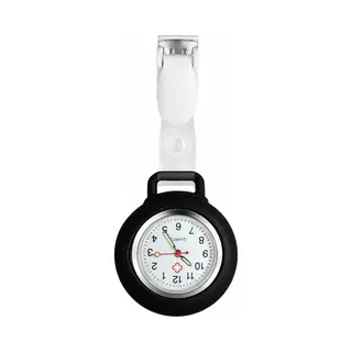 Fako® - Verpleegstershorloge - Zusterhorloge - Verpleegster Horloge - Clip Hanger - Siliconen - Zwart