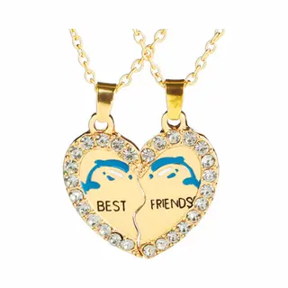 Fako Bijoux® - Vriendschapsketting - Bff Ketting - Best Friends - Dolfijn - Goudkleurig