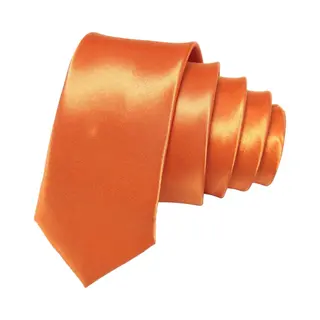 Fako Fashion - Skinny Stropdas - Smal - 5cm - Smalle Das - Effen - 145cm - Oranje