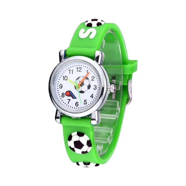 Fako® - Kinderhorloge - 3D - Voetbal - Groen thumbnail