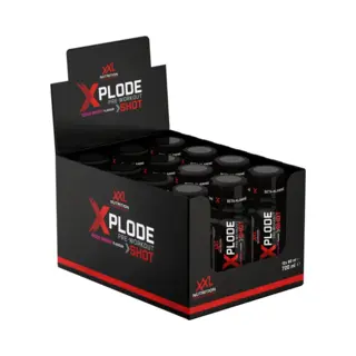 Xxl Nutrition - Xplode Pre Shot - Pre Workout Pulver, Booster Energy Drink, Koffein, Taurin, Beta-Alanin - Berry - 12pack