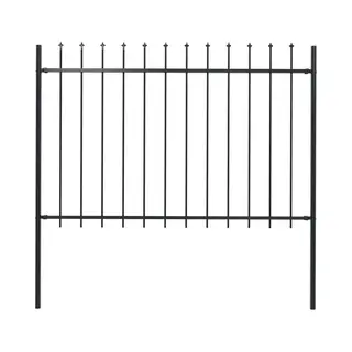 VidaXL Gartenzaun Woerden Mit Speerspitze Stahl 181 X 120 Cm Schwarz