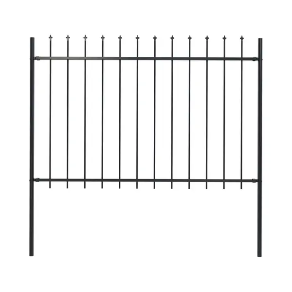 VidaXL Gartenzaun Woerden Mit Speerspitze Stahl 181 X 120 Cm Schwarz thumbnail