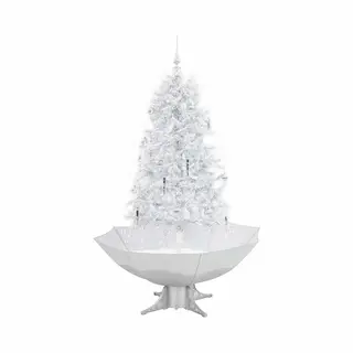 VidaXL Schneiender Weihnachtsbaum Mit Schirmfuß Weiß 170 Cm