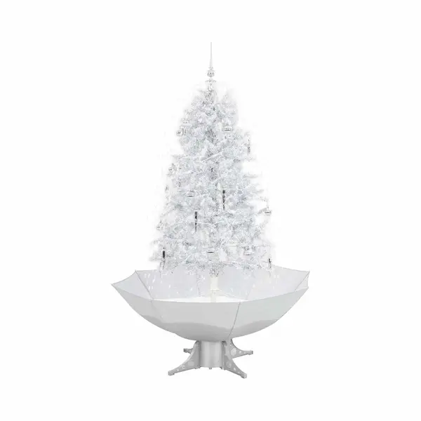 VidaXL Schneiender Weihnachtsbaum Mit Schirmfuß Weiß 170 Cm thumbnail