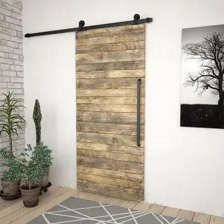 Schiebetürbeschlag-set Skien 183 Cm Stahl Schwarz Vidaxl