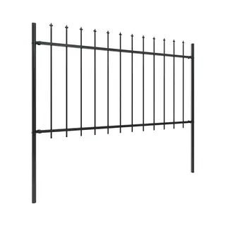 VidaXL Gartenzaun Mit Speerspitze Stahl 1070 X 100 Cm Schwarz