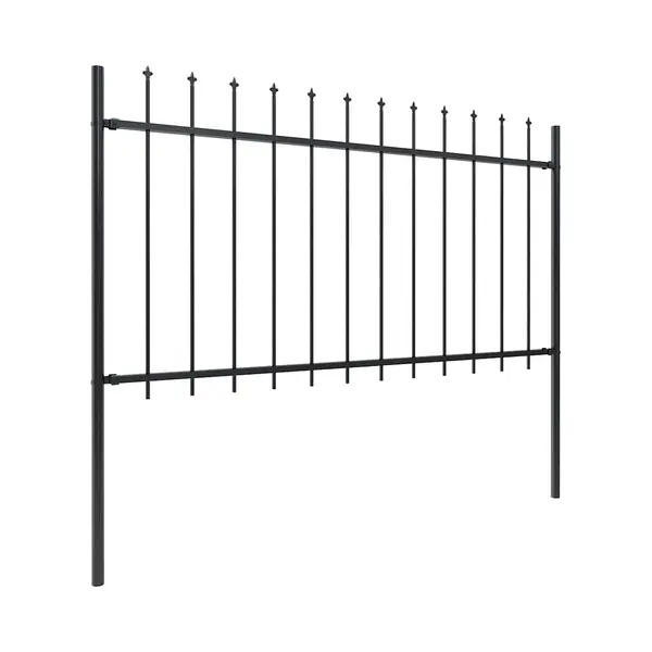 VidaXL Gartenzaun Mit Speerspitze Stahl 1070 X 100 Cm Schwarz thumbnail