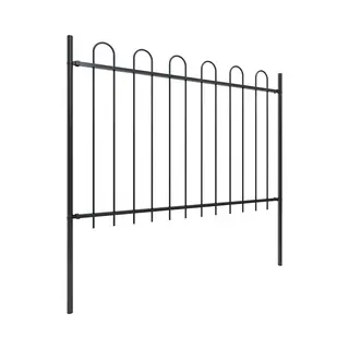 Vidaxl - Gartenzaun Mit Bügel-design Stahl 5, 1 X 1, 2 M Schwarz