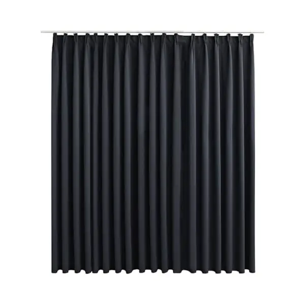 Blackout Curtain With Hooks Black 290x245 Cm Vidaxl thumbnail