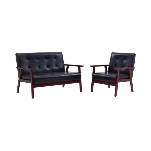 VidaXL 278395 Sofa 2 Sitzplatz(en) Schwarz thumbnail