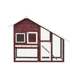 Kaninchenstall Mokka Und Weiß 140x63x120 Cm Tanne Massivholz Vidaxl