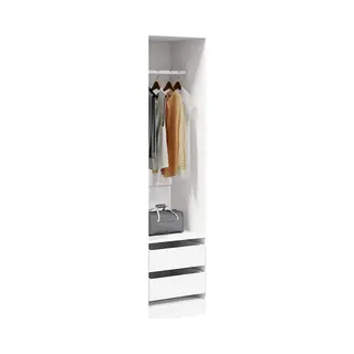 Vidaxl - Wardrobe With Drawers White 50x50x200 Cm Engineered Wood