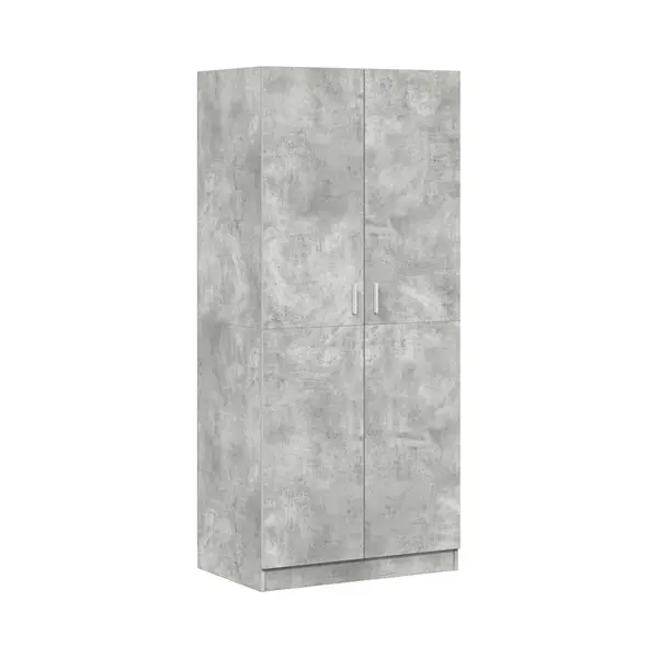 VidaXL Kleiderschrank Betongrau 80x52x180 Cm Holzwerkstoff thumbnail