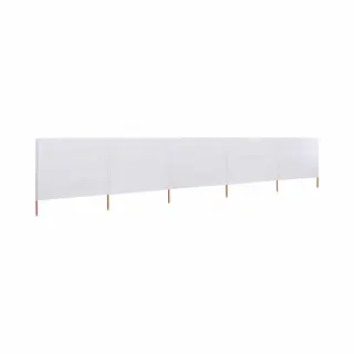 VidaXL 5-teiliges Windschutzgewebe 600 X 80 Cm Sandweiß