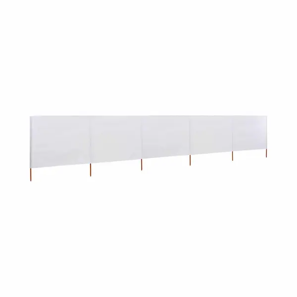 VidaXL 5-teiliges Windschutzgewebe 600 X 160 Cm Sandweiß thumbnail