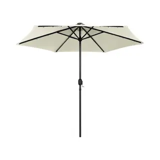 VidaXL Sonnenschirm Mit Led-Beleuchtung Und Alu-Mast 270 Cm Sandweiß
