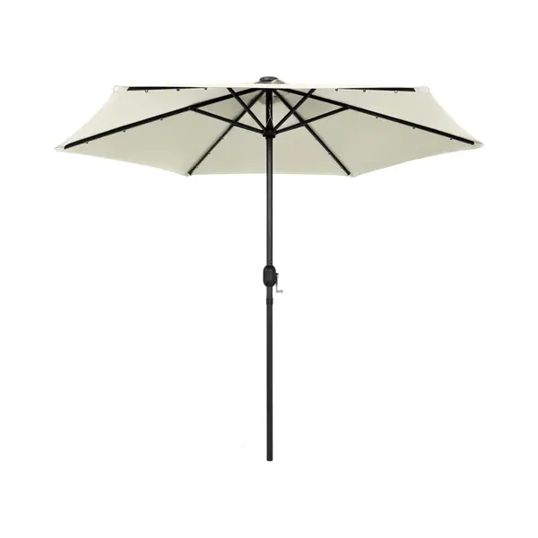 VidaXL Sonnenschirm Mit Led-Beleuchtung Und Alu-Mast 270 Cm Sandweiß thumbnail