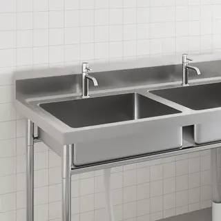 VidaXL Küchenspüle Doppelbecken Edelstahl