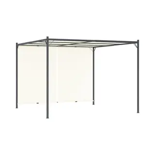 VidaXL Pergola Mit Verstellbarem Dach Cremeweiß 3x3 M Stahl