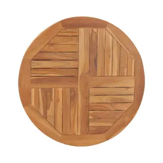 Tischplatte Massivholz Teak Rund 2, 5 Cm 80 Cm - Vidaxl