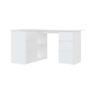 VidaXL Bureau D'angle Bois D'ingénierie Blanc 145x100x76 Cm