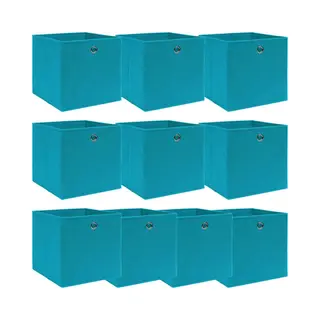 VidaXL - Opbergboxen - 10 - St - 32x32x32 - Cm - Stof - Babyblauw