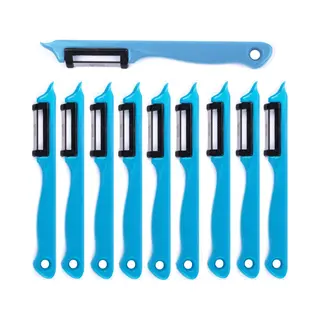 Solingen Dunschiller Enkel Mes – Voor Fruit- En Groenteschiller – Kunststof – Blauw – 10 Stuks