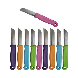 Solingen Schilmesje Duits Rvs - Gekleurd Handvat - 10 Stuks