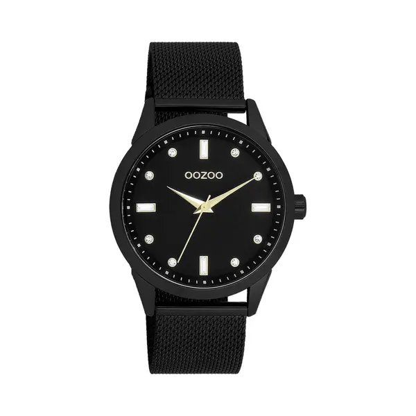 Oozoo Timepieces Women's Watch, Women's Watch With Leather Strap, High-Quality Watch For Women, Elegant Analogue Women's Watch In Round, Black / thumbnail