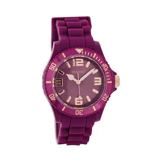 Oozoo Timepieces - Aubergine Paarse Horloge Met Aubergine Paarse Rubber Band - JR252