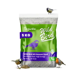 Organifer Vogelvoer Voor Tuinvogels (5 Kg) - Premium Mix Strooivoer - No Mess, Kiemvrij En Onkruidvrij, Hoge Energie, Vet- En Eiwitrijk - Geschikt Voor Alle