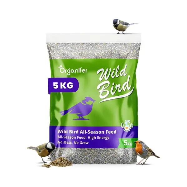 Organifer Vogelvoer Voor Tuinvogels (5 Kg) - Premium Mix Strooivoer - No Mess, Kiemvrij En Onkruidvrij, Hoge Energie, Vet- En Eiwitrijk - Geschikt Voor Alle thumbnail