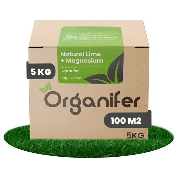 Organifer Kalk Korrel Meststof Verrijkt Met Magnesium (5Kg - Voor 100m2) Voor Dieper Bladgroen (+Ph) Speciaal Voor Gazon, Perken, Moestuin En Openbaar Groen - thumbnail